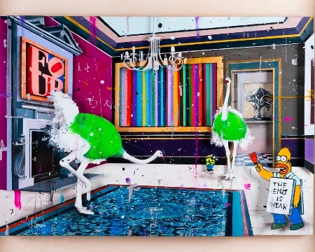 Please answer - 108 x 143 cm - Mixed media retouched