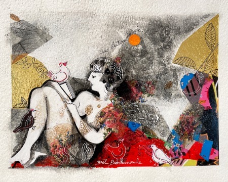 Une lecture de vie - 20" x 16" - Mix media