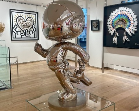 Cosmo Rigolo - Sculpture en inox poli miroir - 150 cm