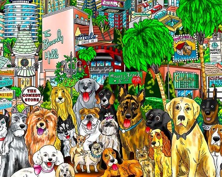 Every dog has its day in LA - 23 x 38 cm - Sérigraphie 3D