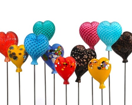 Hearts Balloons - Glass sculptures