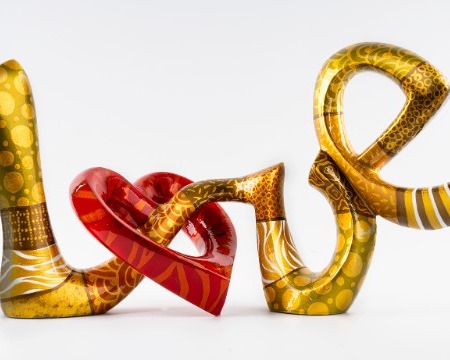 Golden Love - 52 cm - free standing sculpture
