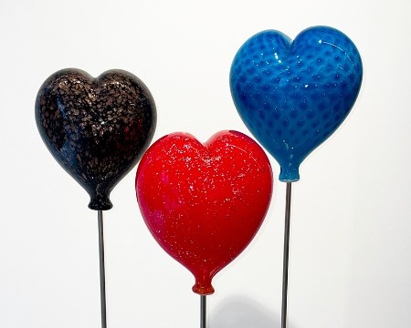 Heart Balloon - Glass sculpture - 23" / 20" / 27" x 8"