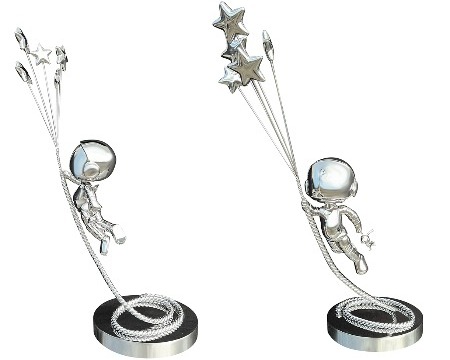 Sky Stars - polished stainless steel - 39"inch / 79" inch