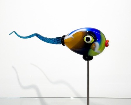 SOLD OUT ! Caraïbes multicolore - Sculpture en verre - 44 x 53 cm