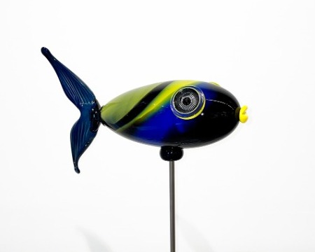 Tropiques Tricolore - Glass sculpture - 20" x 13"