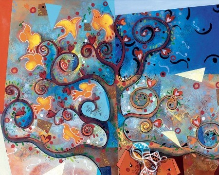 La première phase dans le jardin - 39" x 31" or 9" x 12"- Lacquer on aluminium