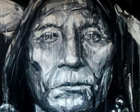 Crazy Horse - 55" x 55" inch - Acrylic on canvas