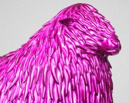 Lincoln Longwool (pink) - Sculpture en résine - 30 x 24 cm