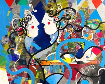 Face à face retrouvé - 23,4" x 31,2" - Acrylic on canvas