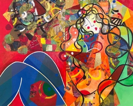 Le bouquet de ma bien aimée - 39" x 31" inch - Acrylic on canvas