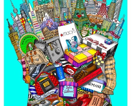 Hey girlfriend, let's go shopping ! - 30 x 35 cm - Sérigraphie 3D