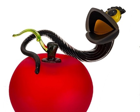 SOLD OUT - Apple tentetion - Glass sculpture - 9" x 9" x 7"
