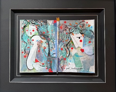 Mon jardin secret - 27" x 22" framed - Mix Media