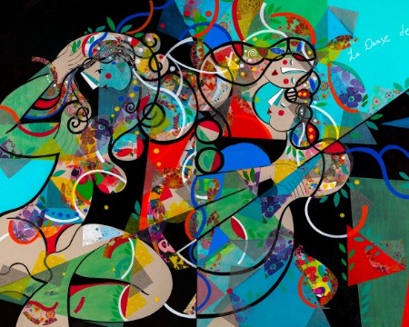 La danse de la vie - 39" x 31" - Lacquer on aluminium
