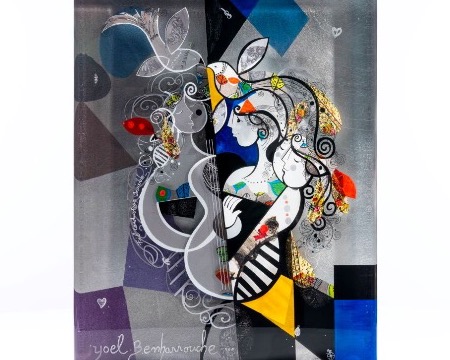 Fil conducteur invisible - 12 x 16" in - resin inclusion
