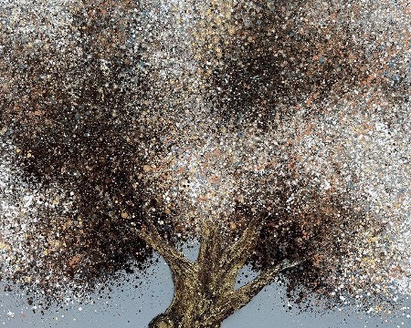210 Racines - 39" x 39" - Oil on canvas and gold leaf