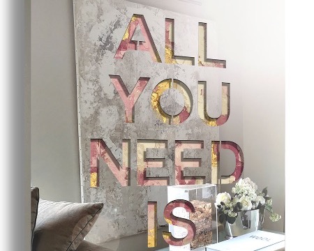 All you need is love - Mixed media & metal laser cut - 39" x 47"