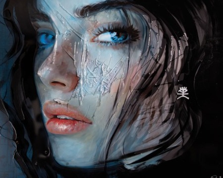 Bodrum - 39" x 59" - Acrylic paint and resin on metal