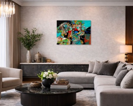 La danse de la vie en intérieur - 39" x 31" - Lacquer on aluminium