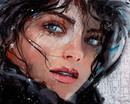 Plovdiv - 39" x 27" - Acrylic paint and resin on metal