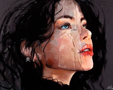 Kotor - 39" x 27" - Acrylic paint and resin on metal