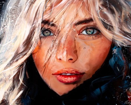 Flam - 39" x 27" - Acrylic paint and resin on metal