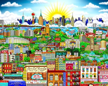 Leave the Gun, Take the Canolis... in Da Bronx - 24.5" x 27" - Serigraphy 3D