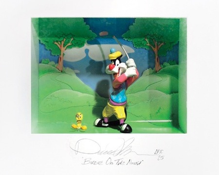 Birdie on the 9th - 63 x 68  cm - Shadow box