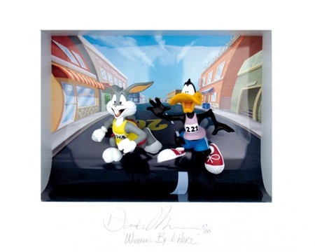 Winning by a hare - 63 x 68 cm - Shadow box