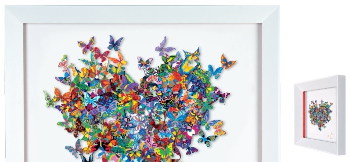 My heart is all a flutter - 35 x 38 cm - Oeuvre sur papier en 3D