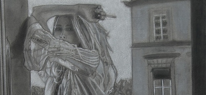 Paris au mois d’Aout - 19,5" x 14" - Work on paper