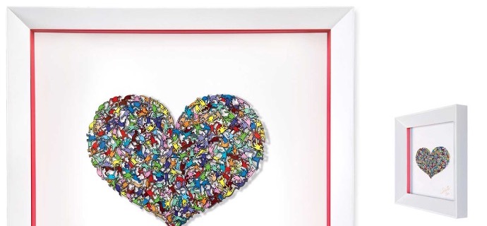 Pop heart #2 - 35 x 38 cm - Oeuvre sur papier en 3D