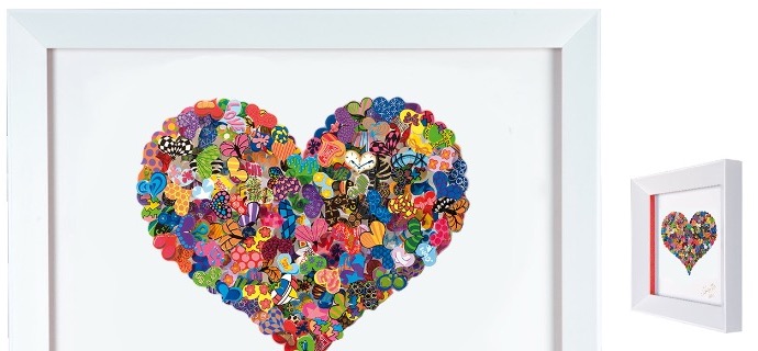 Look within your heart - 35 x 38 cm - Oeuvre sur papier en 3D