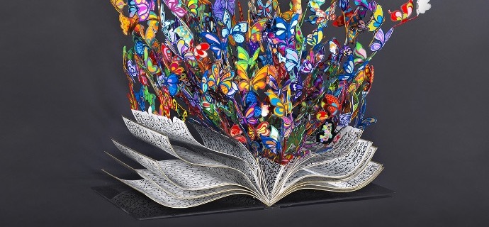 Book of life - 21" x 19" x 15,6" - Sculpture metal in 3D