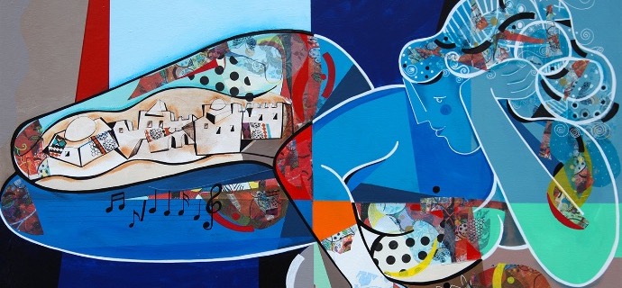 Au rythme de tes rues - 9,3" x 11,7" – Lacquer on aluminium