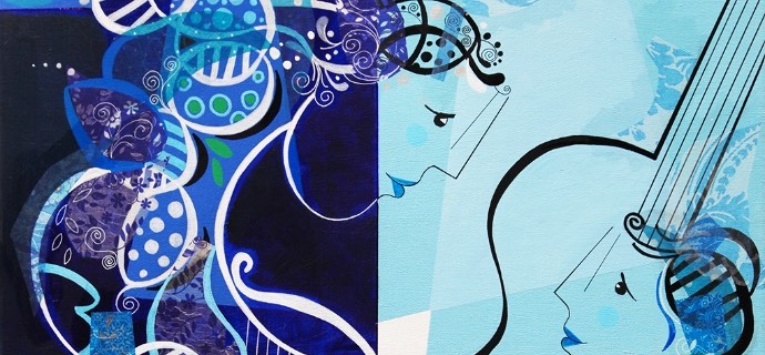 La musique est belle - 9,3" x 11,7" – Lacquer on aluminium