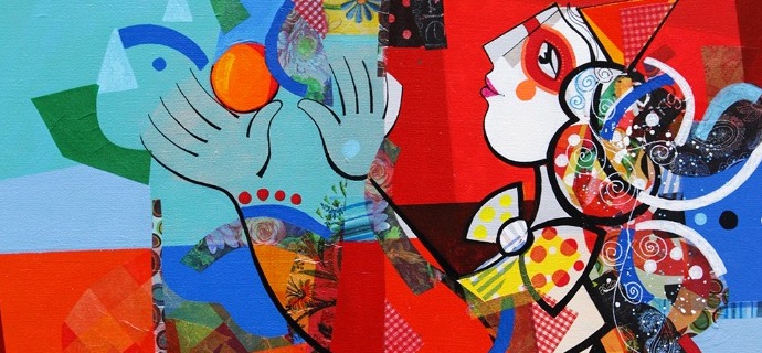 Le jongleur - 39" x 31,2" or 9,3" x 11,7" – Lacquer on aluminium