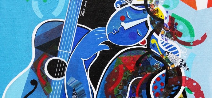 Les sons de la délivrance - 39" x 31,2" or 9,3" x 11,7" – Lacquer on aluminium