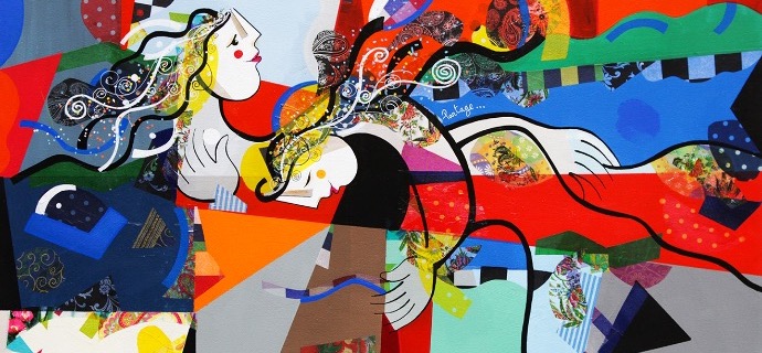 Partage - 39" x 31,2" or 9,3" x 11,7" – Lacquer on aluminium