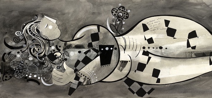 Un amour infini - 46,8" x 15,6" – Lacquer on aluminium