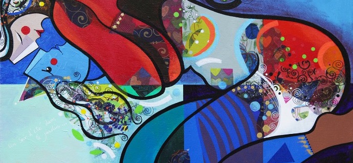 Un soir d’été dans le jardin - 39" x 31,2" or 9,3" x 11,7" – Lacquer on aluminium