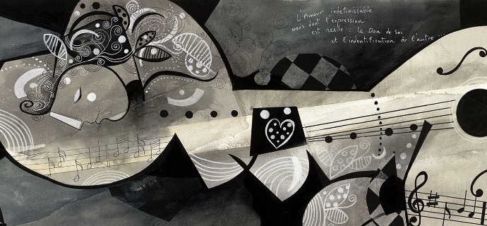 L’amour indéfinissable - 46,8" x 15,6" – Lacquer on aluminium