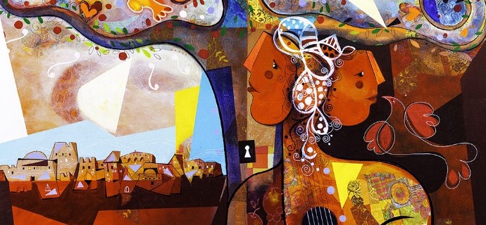 La première phase dans le jardin du ciel - 39" x 47" / 39" x 31,2" or 9,3" x 11,7" – Lacquer on aluminium