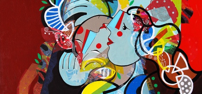 Les mondes inversés - 39" x 31,2" or 9,3" x 11,7" – Lacquer on aluminium