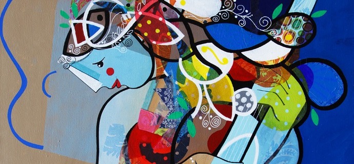 Les notes de mon âme - 9,3" x 11,7" – Lacquer on aluminium
