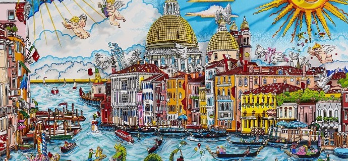 Il sole brilla su Venezia - 75 x 60 cm - Sérigraphie 3D