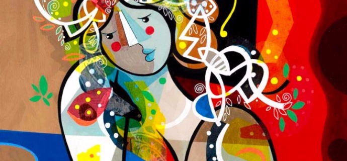 Sensible comme les fleurs - 39" x 31,2" or 9,3" x 11,7" – Lacquer on aluminium