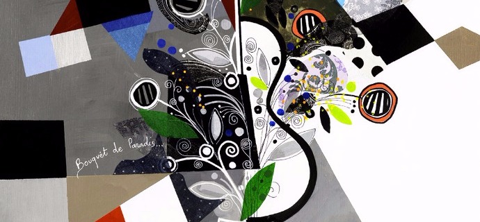 Bouquet de paradis - 39" x 47" / 39" x 31,2" or 9,3" x 11,7" – Lacquer on aluminium