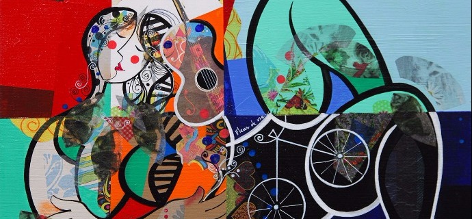 Fleur de vie - 39" x 47" / 39" x 31,2" or 9,3" x 11,7" – Lacquer on aluminium